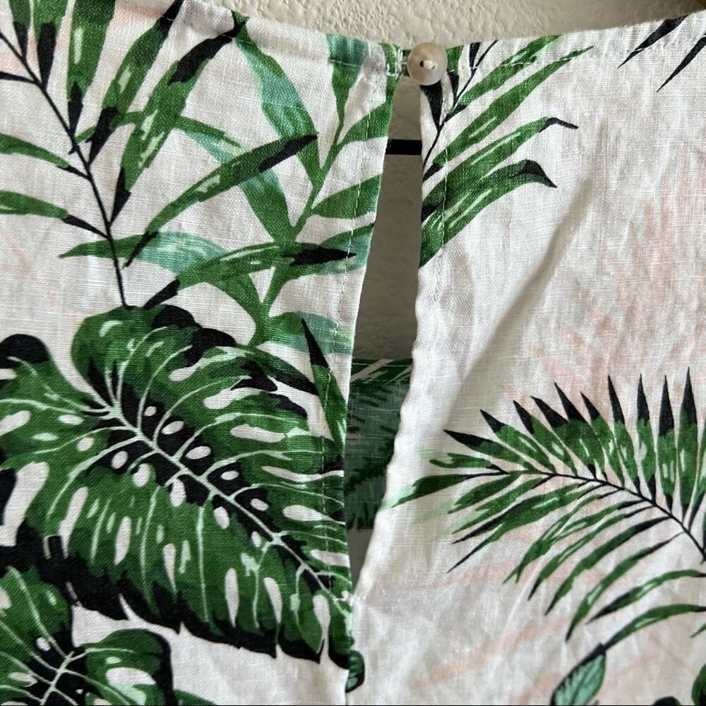 C&C California 100% Linen Tropical Dress Tank Shirt Dress Small - Picture 8 of 12